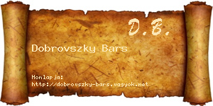 Dobrovszky Bars névjegykártya